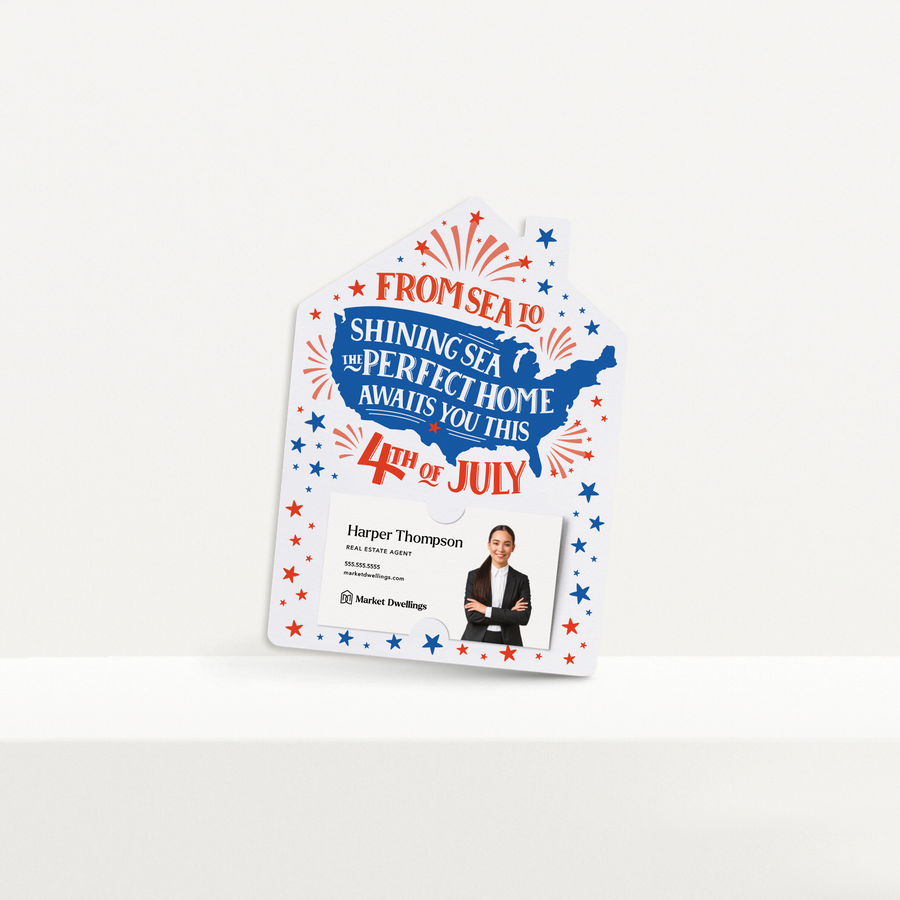 Set of From Sea To Shining Sea, The Perfect Home Awaits You This 4th Of July | 4th Of July Mailers | Envelopes Included | M274-M001 Mailer Market Dwellings   