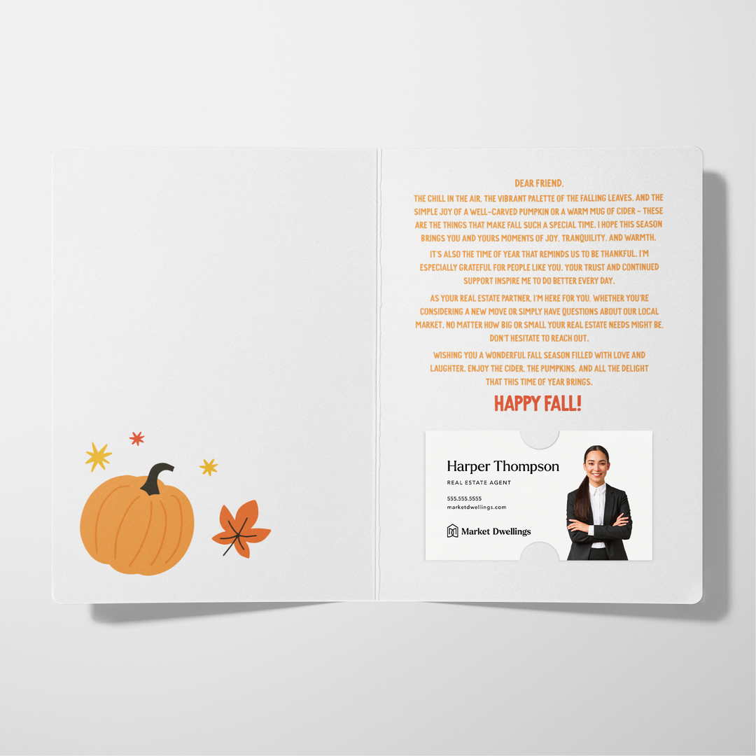 Set of Carve Pumpkins, Drink Cider, Enjoy Fall | Fall Greeting Cards | Envelopes Included | 84-GC001 Greeting Card Market Dwellings