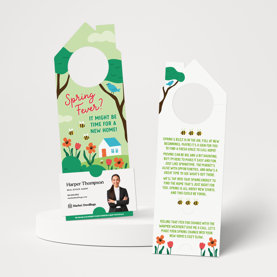 Spring Fever? It Might Be Time For A New Home! | Spring Door Hangers | 342-DH002 Door Hanger Market Dwellings   
