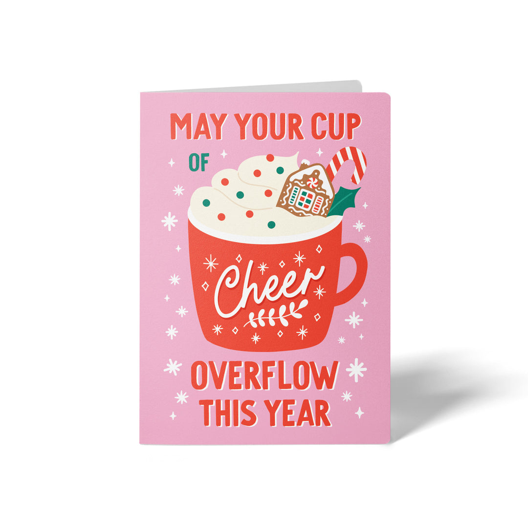 Set of May your cup of Cheer overflow this year | Christmas Greeting Cards | Envelopes Included | 86-GC001 Greeting Card Market Dwellings