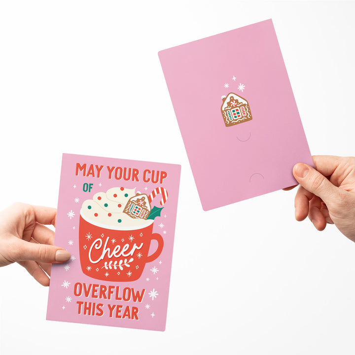 Set of May your cup of Cheer overflow this year | Christmas Greeting Cards | Envelopes Included | 86-GC001 Greeting Card Market Dwellings