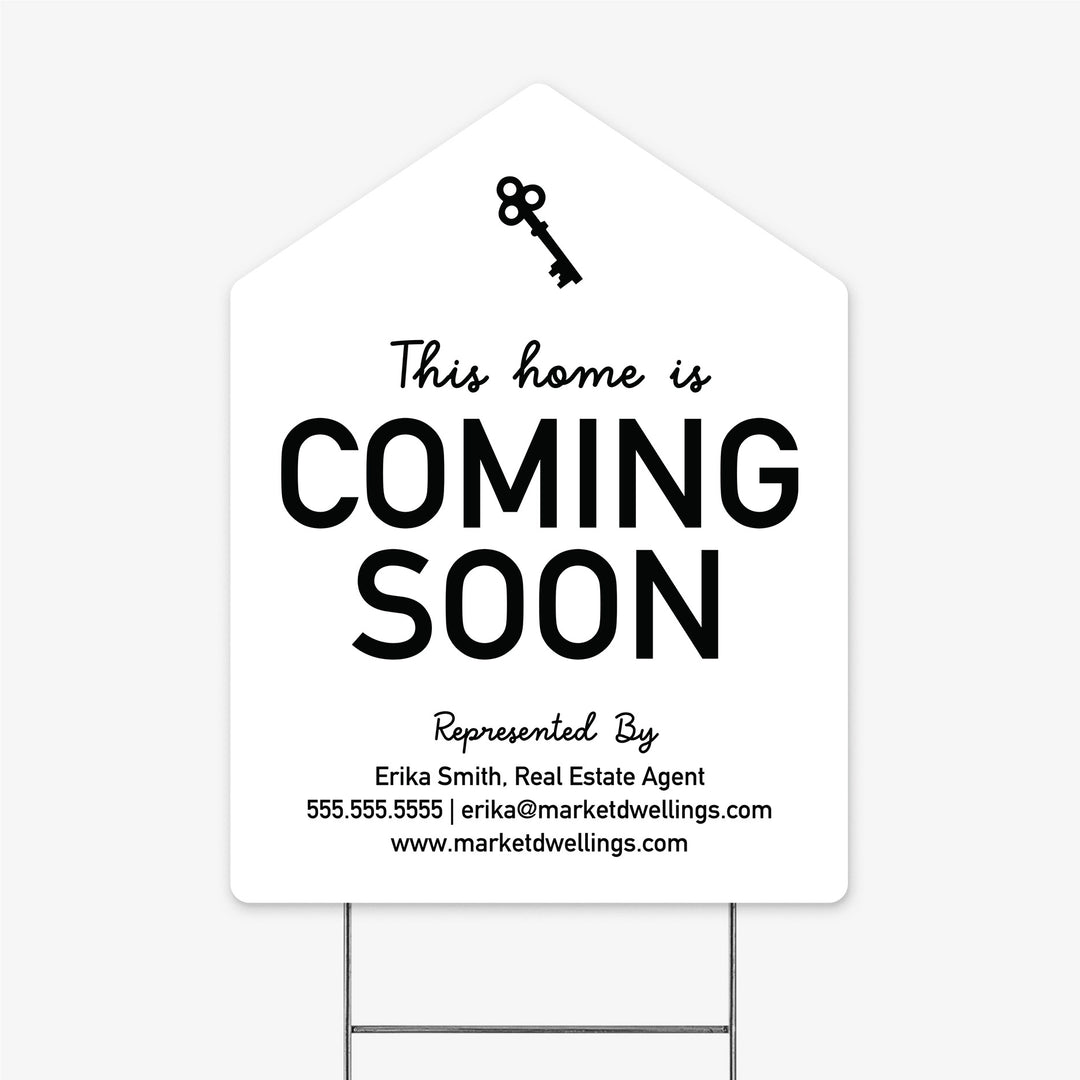 Customizable | Coming Soon Real Estate Yard Sign | Photo Prop | DSY-03-AB Yard Sign Market Dwellings WHITE  