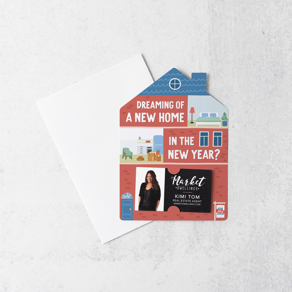 Set of Dreaming of a New Home in the New Year? | New Year Mailers | Envelopes Included | M236-M001 Mailer Market Dwellings   