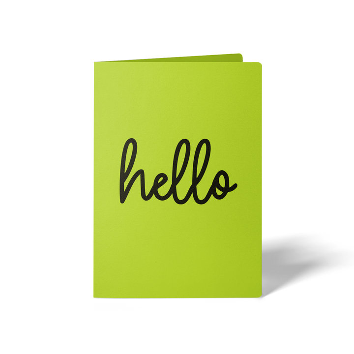 Set of Hello Greeting Cards | Envelopes Included Greeting Card Market Dwellings GREEN APPLE