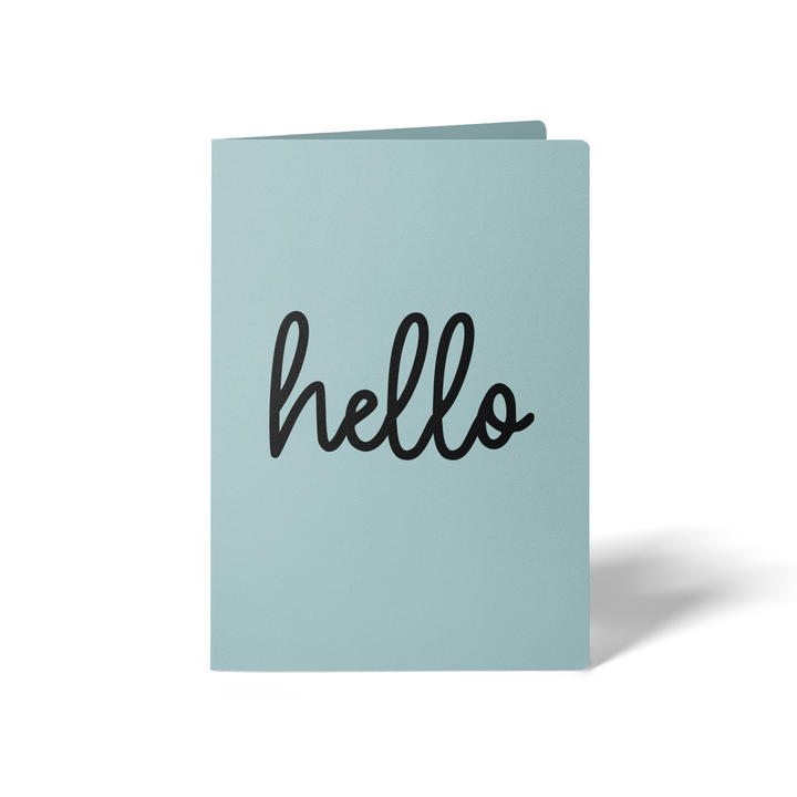 Set of Hello Greeting Cards | Envelopes Included Greeting Card Market Dwellings LIGHT BLUE