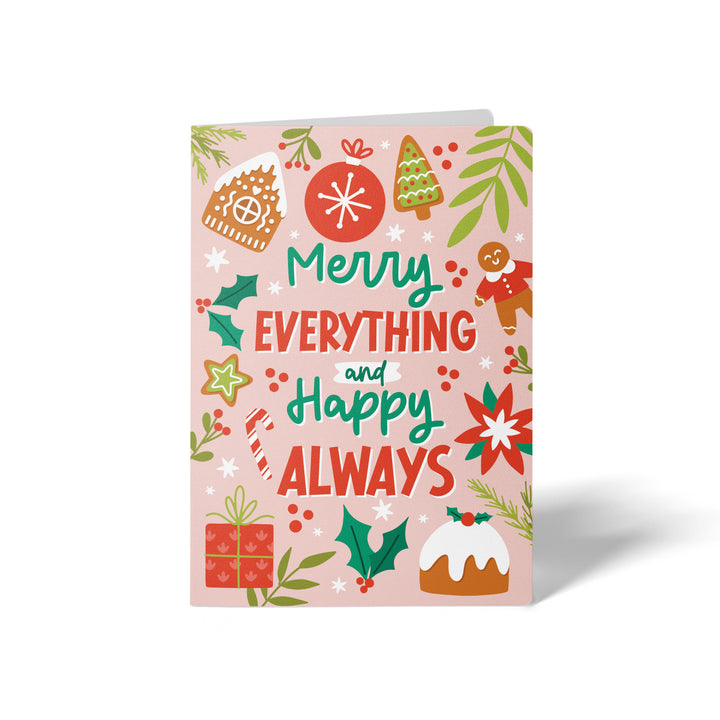 Set of Merry Everything and Happy Always | Christmas Greeting Cards | Envelopes Included | 91-GC001 Greeting Card Market Dwellings