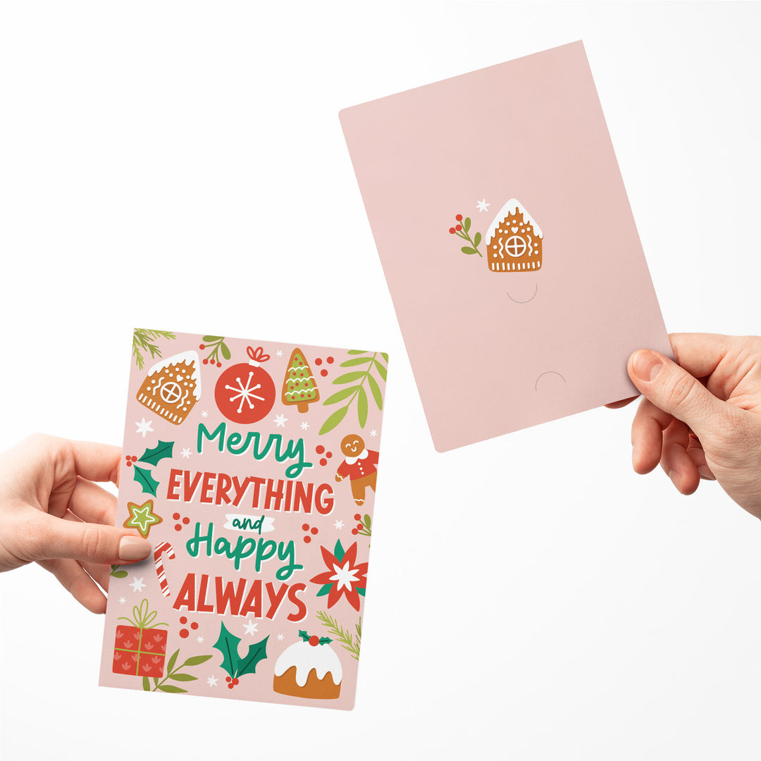 Set of Merry Everything and Happy Always | Christmas Greeting Cards | Envelopes Included | 91-GC001 Greeting Card Market Dwellings