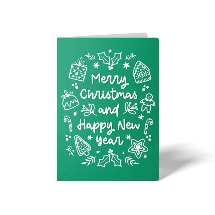 Set of Merry Christmas and Happy New Year | Christmas Greeting Cards | Envelopes Included | 93-GC001-AB Greeting Card Market Dwellings JADE