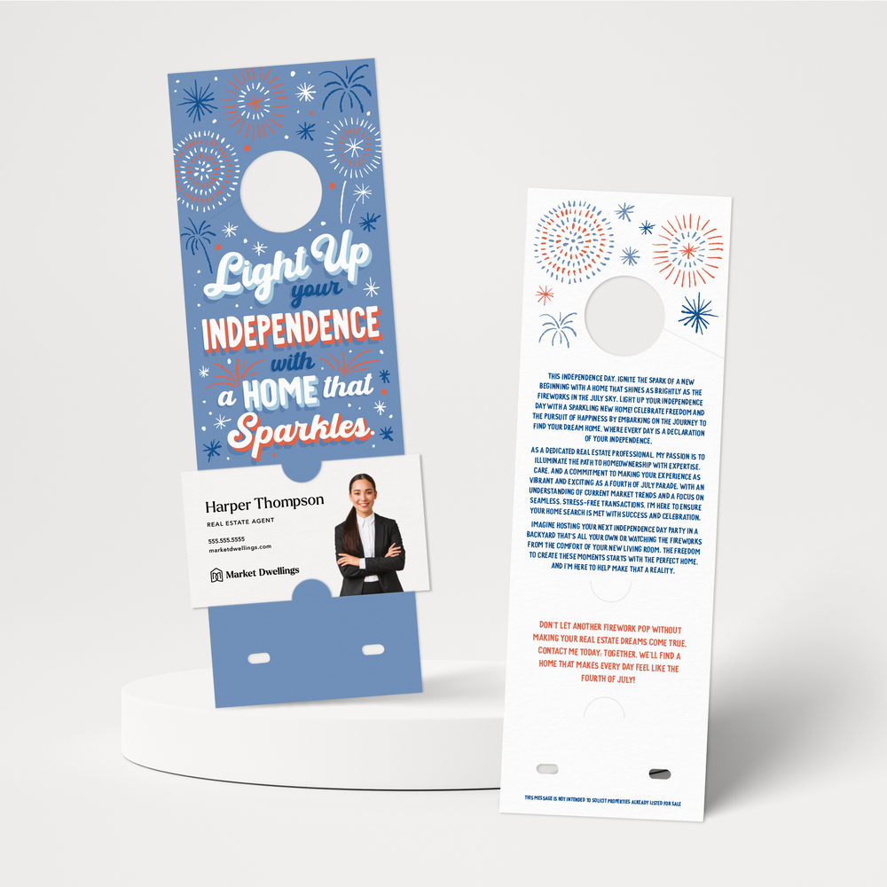 Light Up Your Independence With A Home That Sparkles. | 4th Of July Door Hangers | 29-DH004 Door Hanger Market Dwellings   