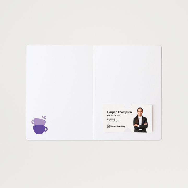 Set of Coffee And Your Referrals Keep My Business Running | Greeting Cards | Envelopes Included | 119-GC001-AB Greeting Card Market Dwellings   