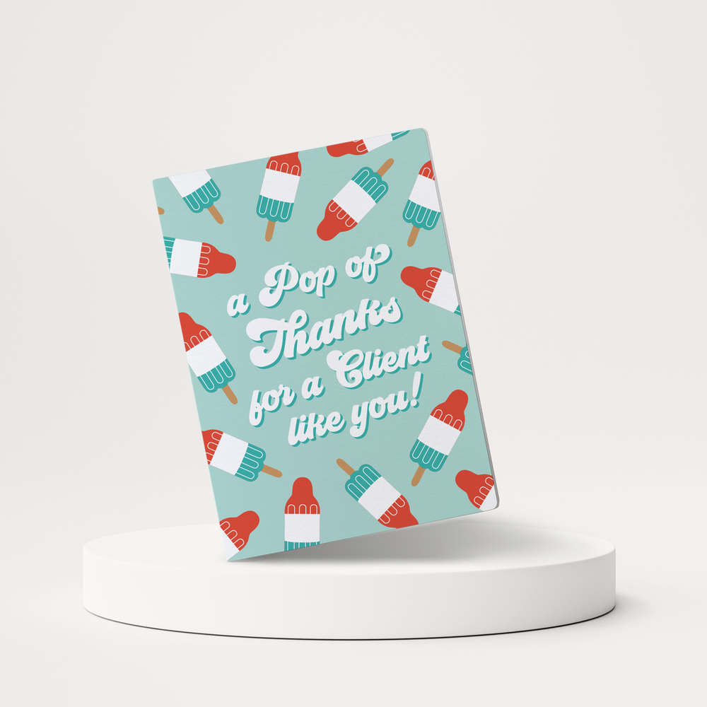 Set of A Pop Of Thanks For A Client Like You! | 4th Of July Greeting Cards | Envelopes Included | 135-GC001-AB Greeting Card Market Dwellings SEAFOAM  