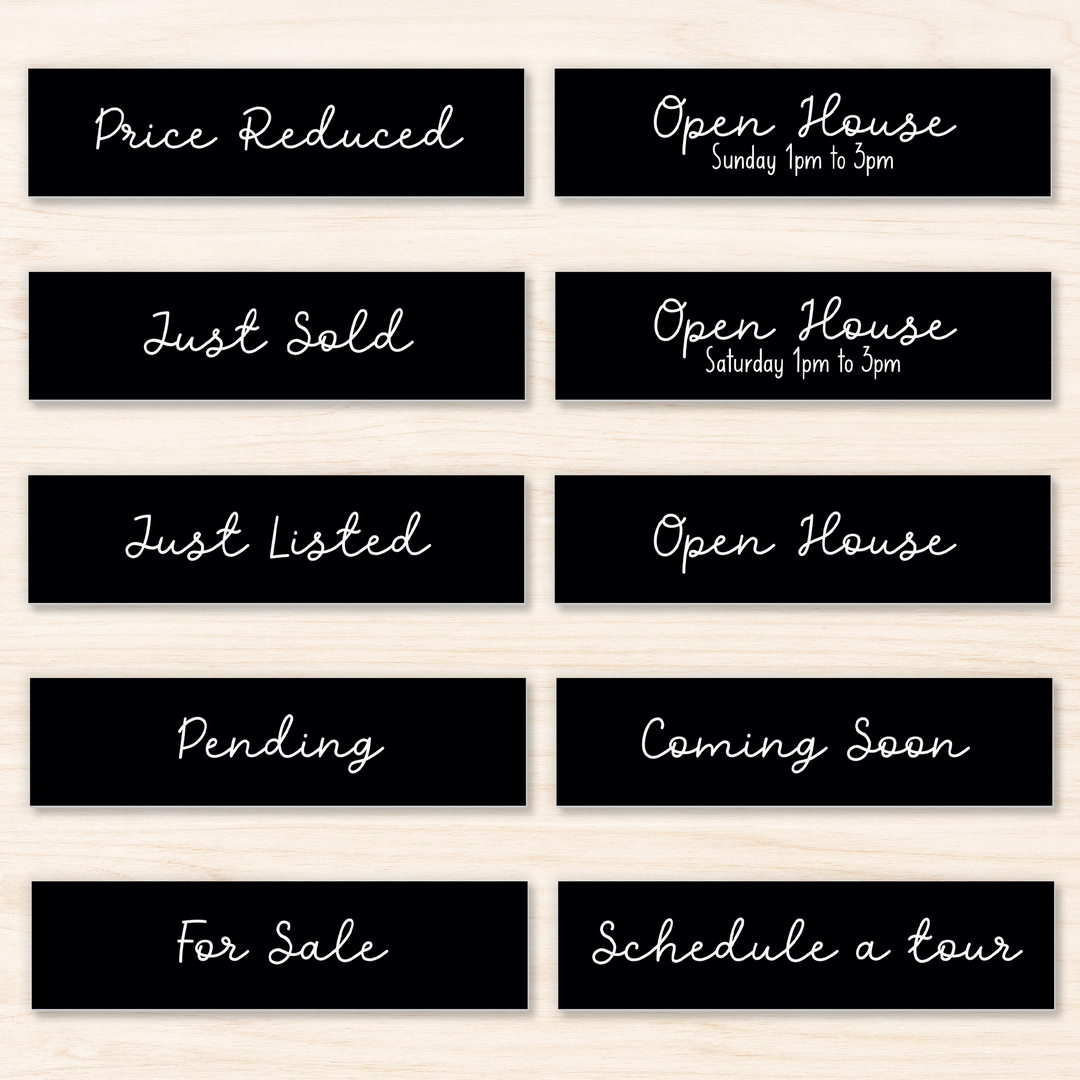 Set of 10 | Customizable Real Estate Sign Riders | DSR-4