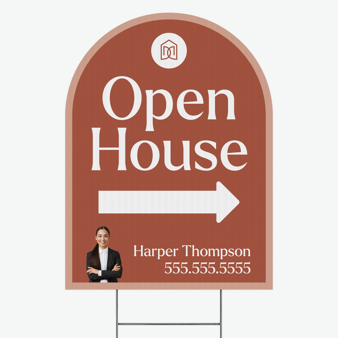 Customizable | Arch Real Estate Yard Sign | DSY1-A-2 Yard Sign Market Dwellings OPEN HOUSE  