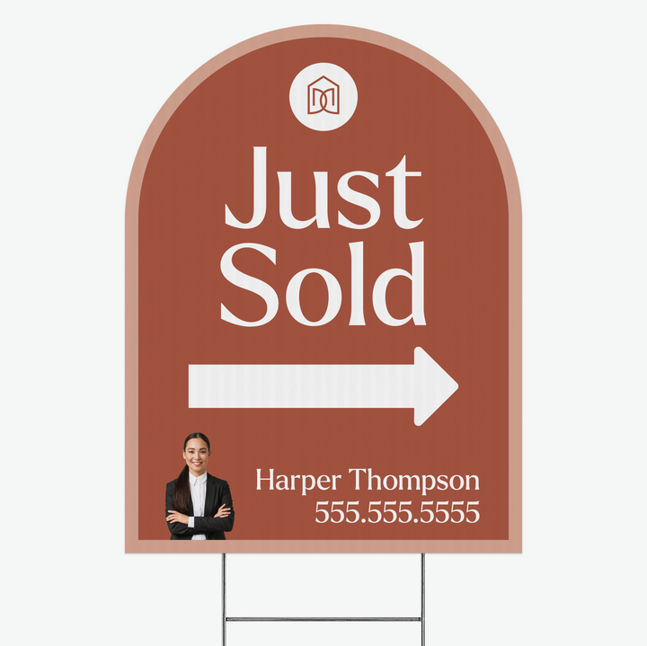 Customizable | Arch Real Estate Yard Sign | DSY1-A-2 Yard Sign Market Dwellings JUST SOLD  