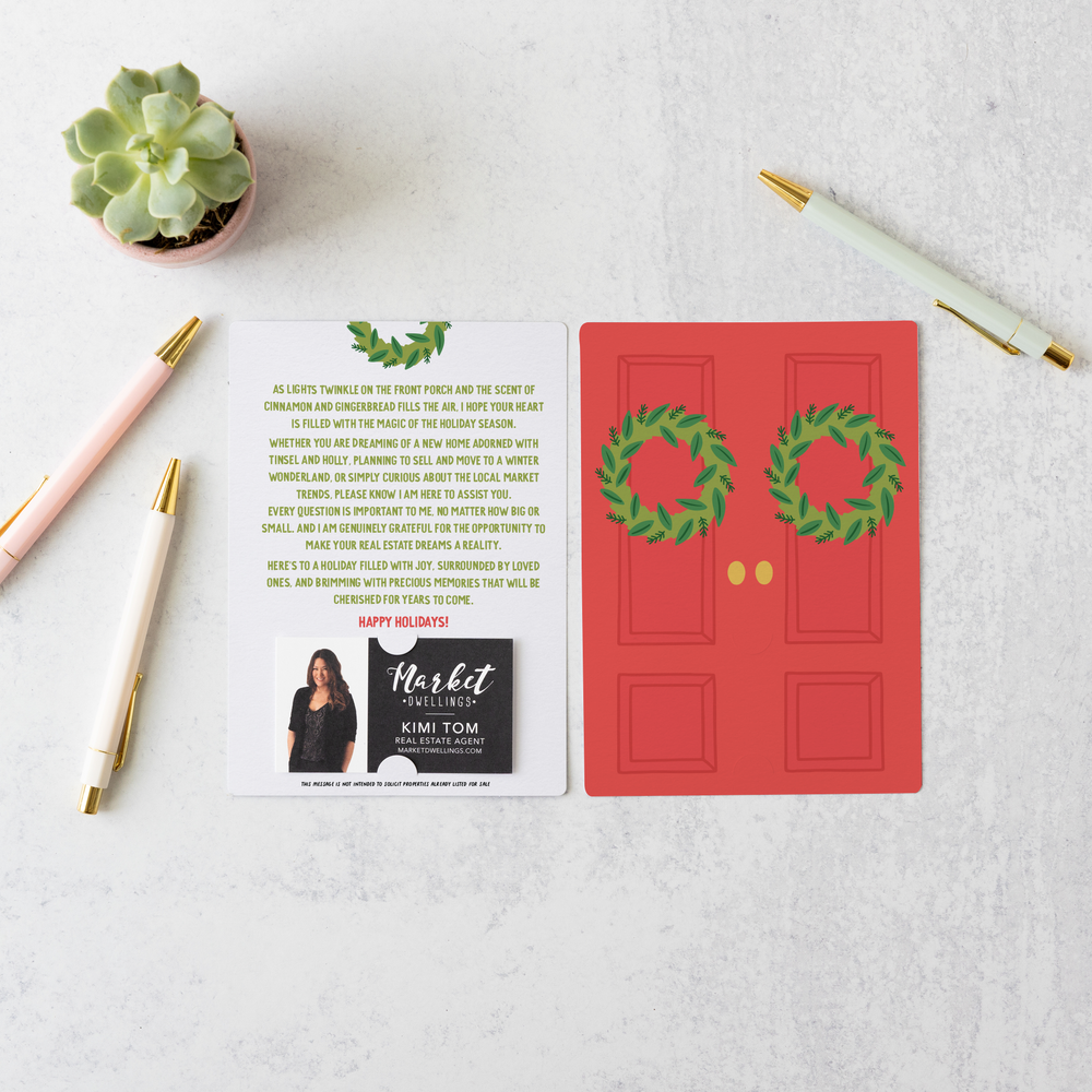 Set of Festive Christmas Door | Christmas Mailers | Envelopes Included | M14-M007-AB Mailer Market Dwellings TOMATO RED  