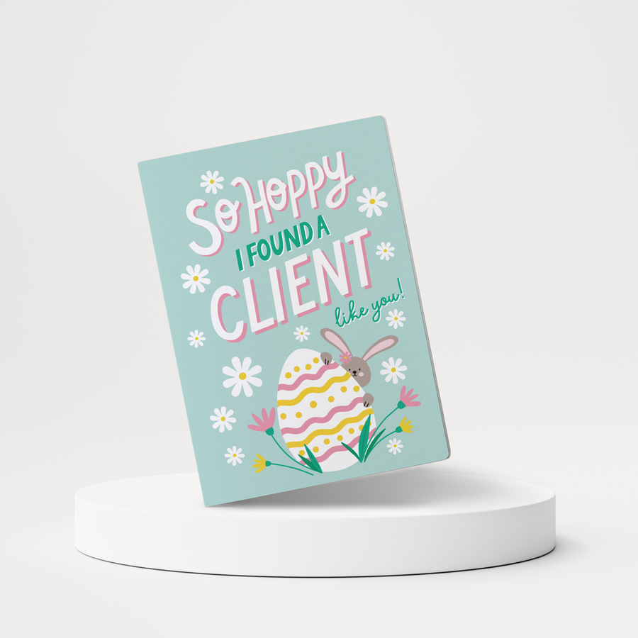 Set of So Hoppy I Found A Client Like You! | Easter Spring Greeting Cards | Envelopes Included | 128-GC001 Greeting Card Market Dwellings   