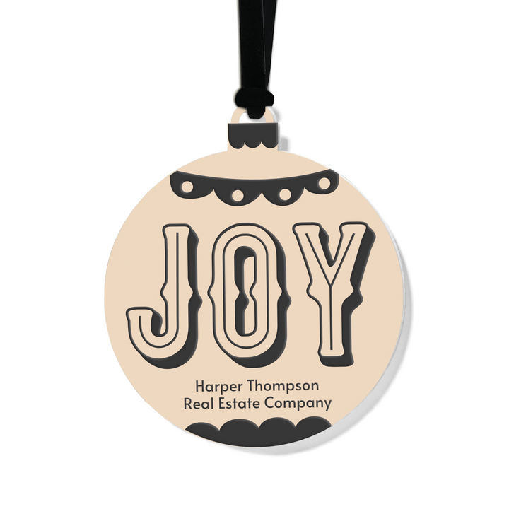 Customizable | Joy Holiday Ornament Ornament Market Dwellings BEIGE BLACK