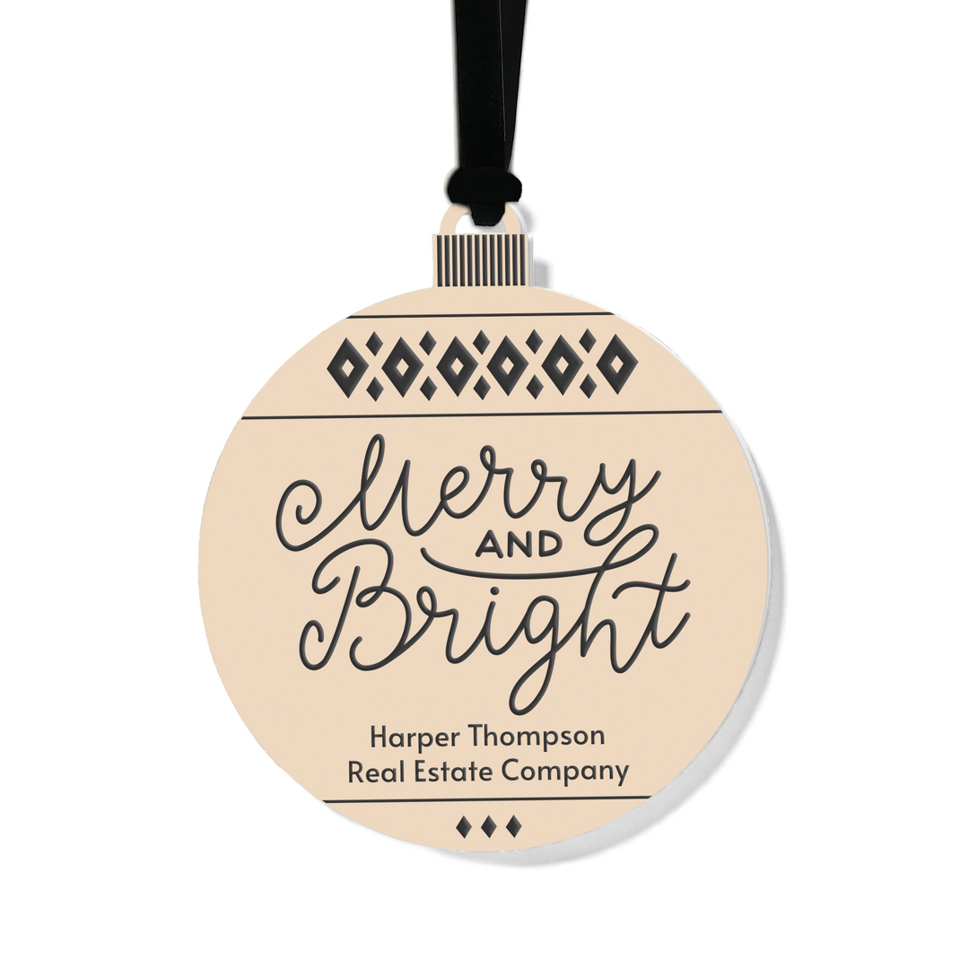 Customizable | Merry And Bright Holiday Ornament Ornament Market Dwellings
