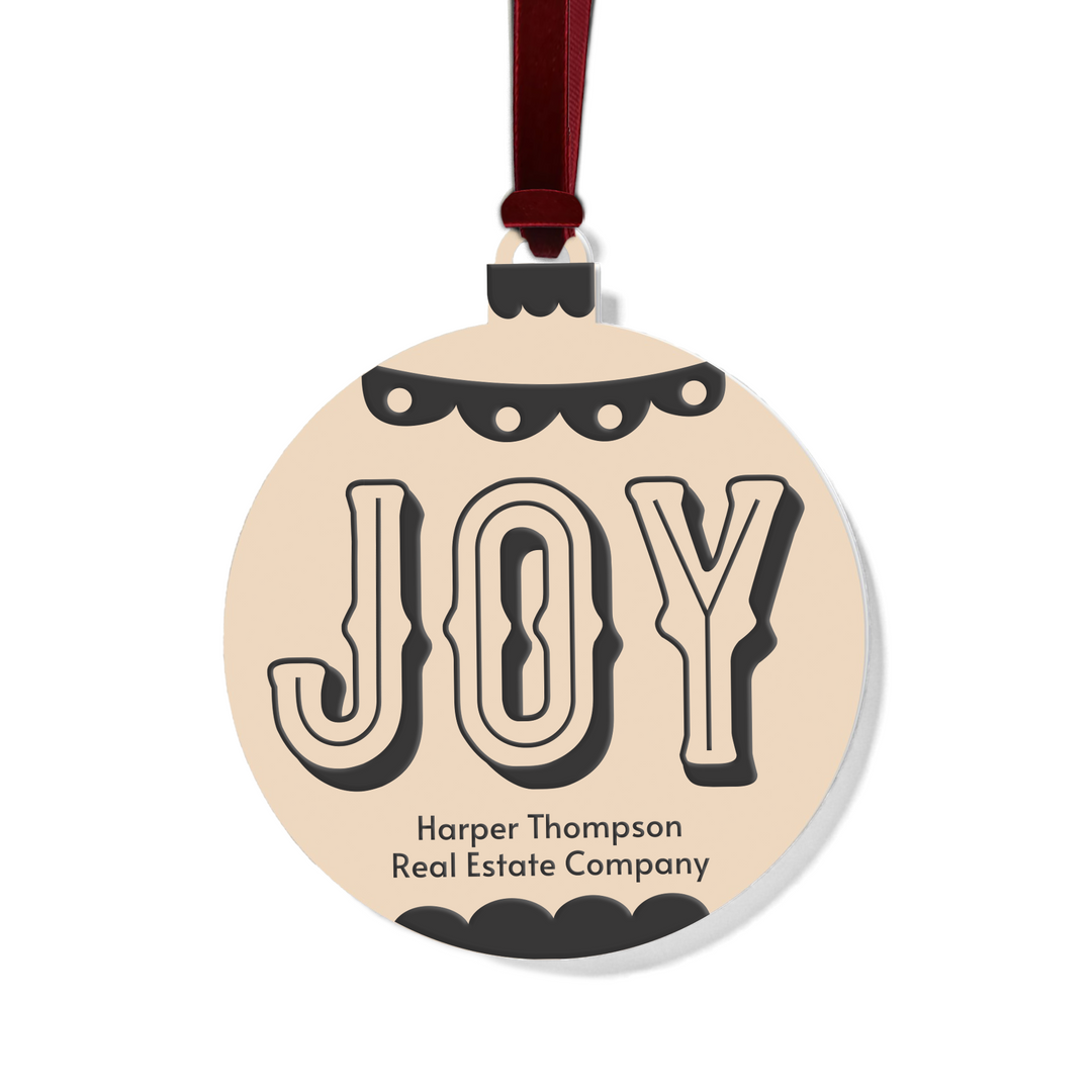 Customizable | Joy Holiday Ornament Ornament Market Dwellings BEIGE BURGUNDY