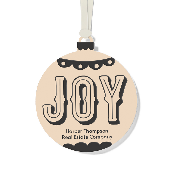 Customizable | Joy Holiday Ornament Ornament Market Dwellings BEIGE CREAM