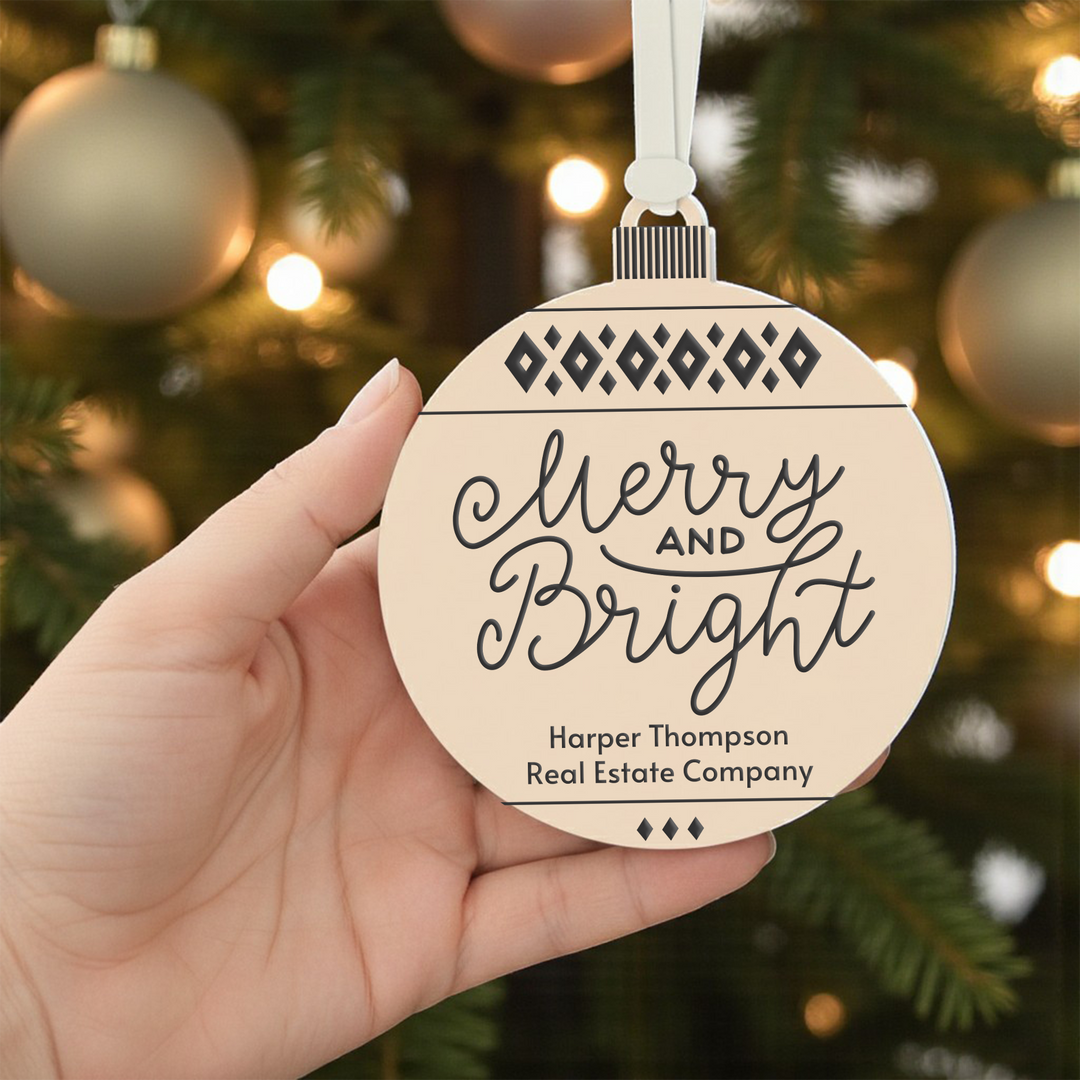 Customizable | Merry And Bright Holiday Ornament Ornament Market Dwellings