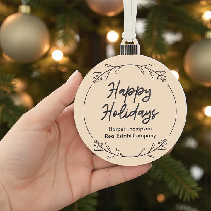 Customizable | Happy Holidays Ornament Ornament Market Dwellings