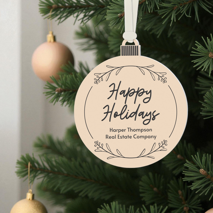 Customizable | Happy Holidays Ornament Ornament Market Dwellings