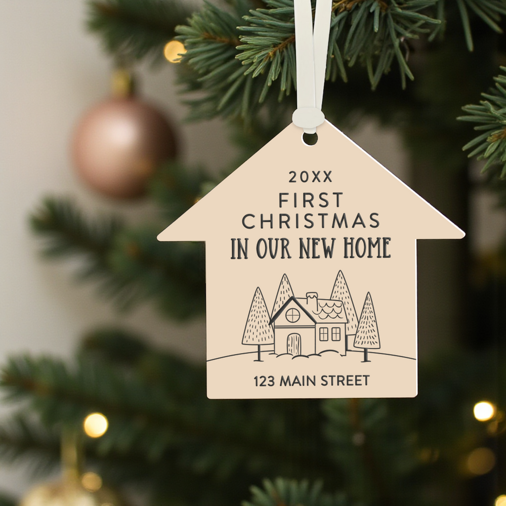 Customizable | First Christmas In Our New Home Ornaments Ornament Market Dwellings