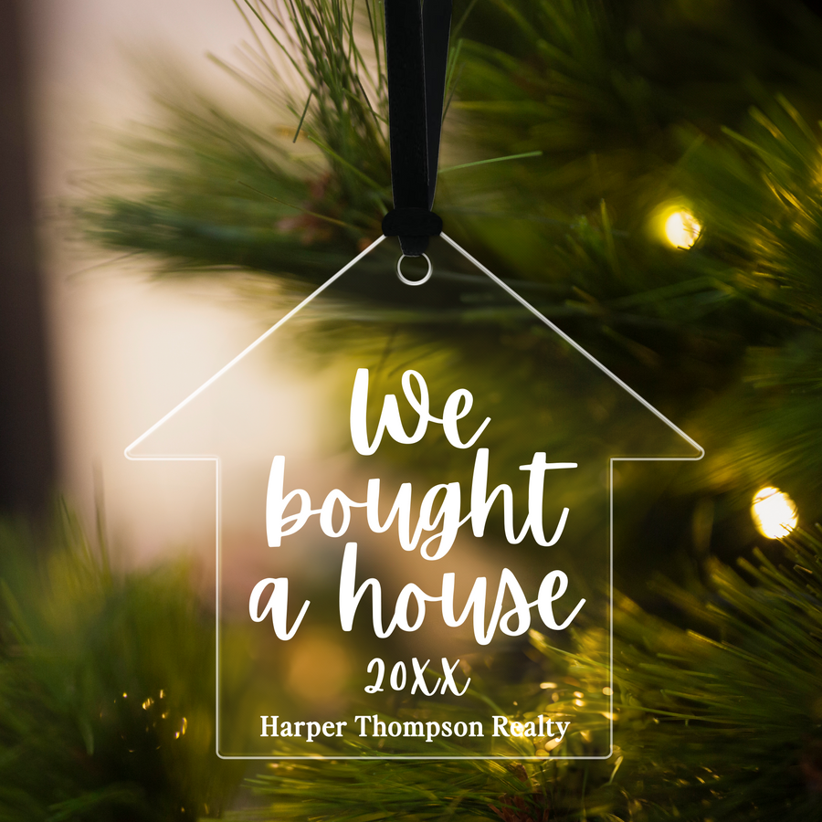 Customizable | We Bought A House Ornaments Ornament Market Dwellings Same Customization For Each Ornament BLACK 