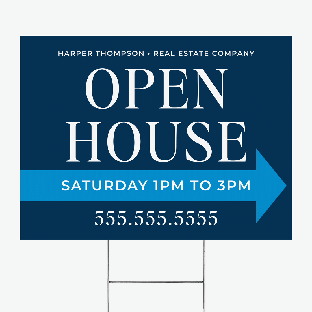 Customizable | Open House Real Estate Yard Sign | DSY-25 Yard Sign Market Dwellings   