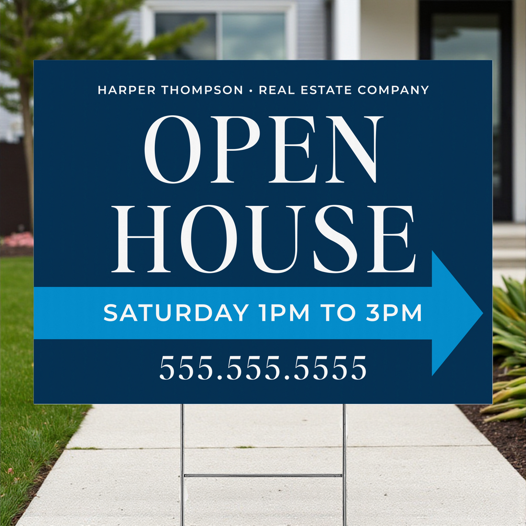 Customizable | Open House Real Estate Yard Sign | DSY-25 Yard Sign Market Dwellings