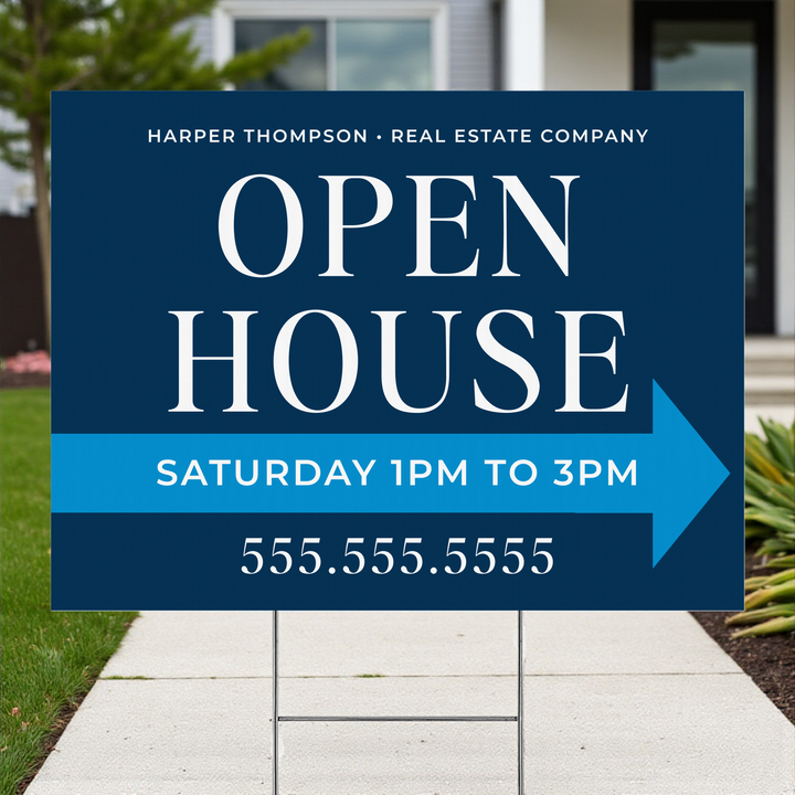 Customizable | Open House Real Estate Yard Sign | DSY-25 Yard Sign Market Dwellings