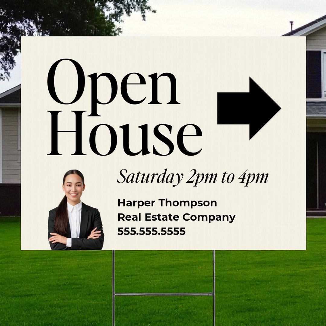 Customizable | Open House Real Estate Yard Sign | DSY-26 Yard Sign Market Dwellings