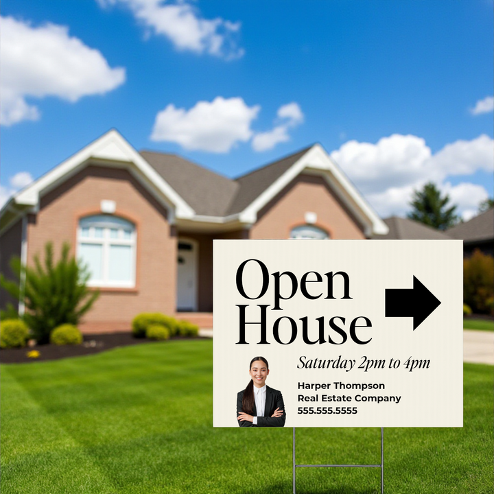 Customizable | Open House Real Estate Yard Sign | DSY-26 Yard Sign Market Dwellings