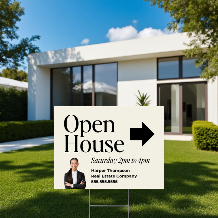 Customizable | Open House Real Estate Yard Sign | DSY-26 Yard Sign Market Dwellings