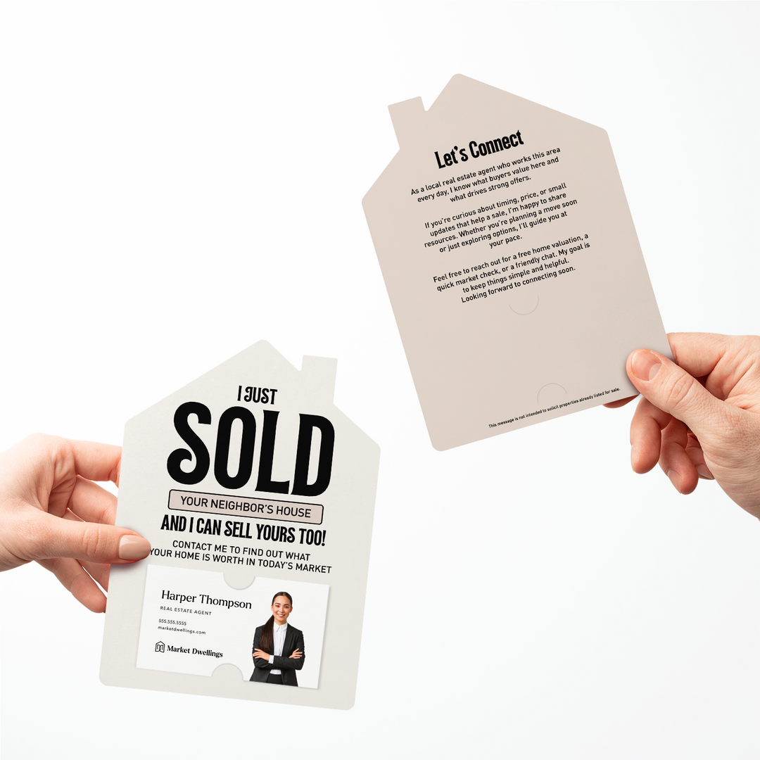 Just Sold Your Neighbor's House Real Estate Mailers | Envelopes Included Mailer Market Dwellings
