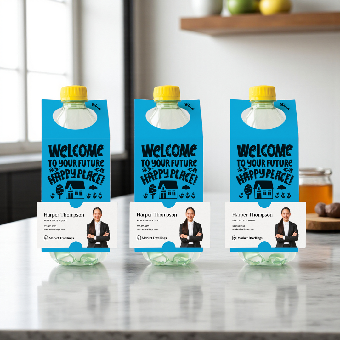 Welcome To Your Future Happy Place | Bottle Hang Tags Bottle Tag Market Dwellings