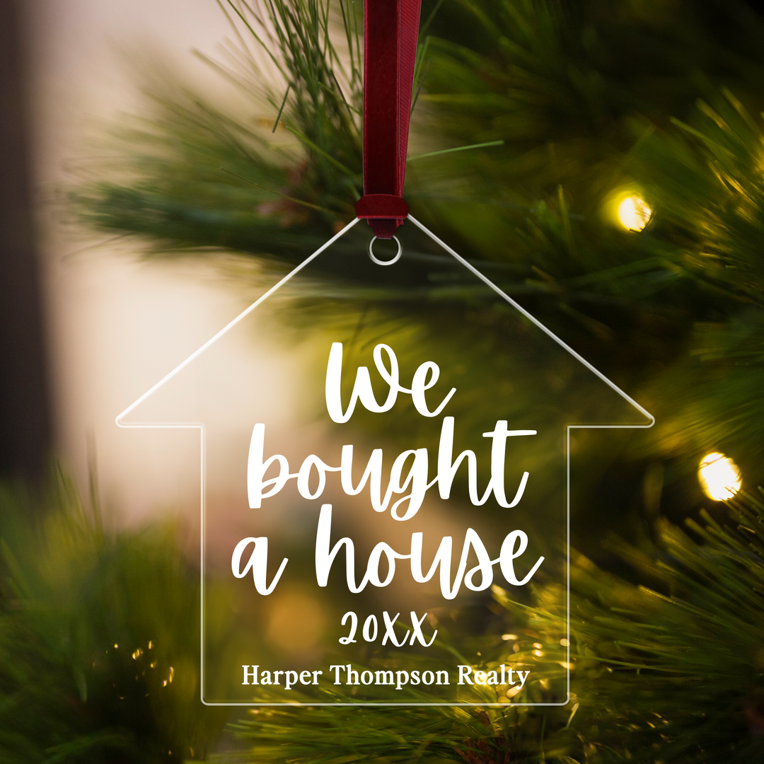 Customizable | We Bought A House Ornaments Ornament Market Dwellings Same Customization For Each Ornament BURGUNDY 