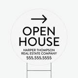 Open House Circle Yard Sign Directional Sign Market Dwellings WHITE 1