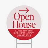 Open House Circle Yard Sign Directional Sign Market Dwellings BEIGE 1