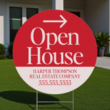 Open House Circle Yard Sign Directional Sign Market Dwellings