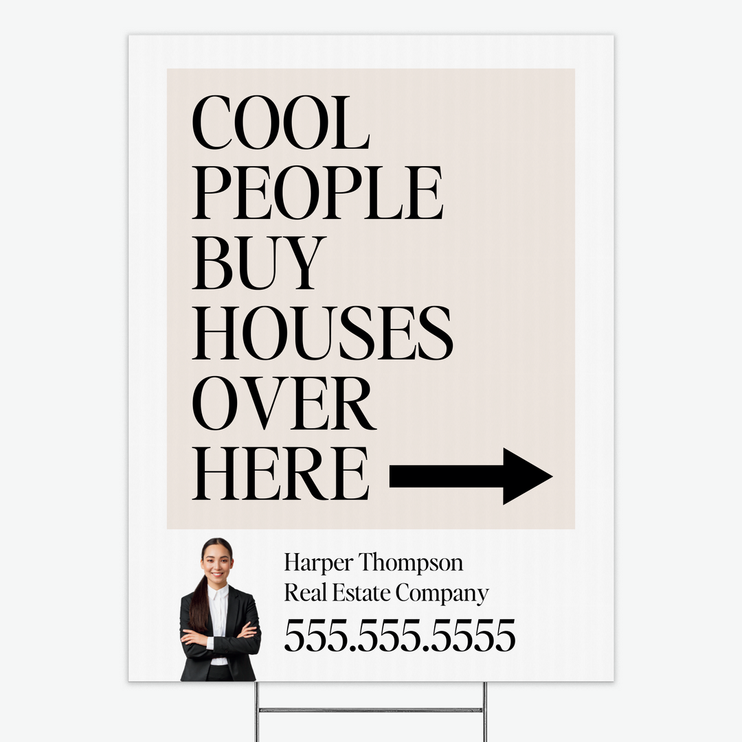 Customizable | Cool People Real Estate Yard Sign | DSY1-V-2 Yard Sign Market Dwellings