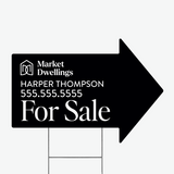 Directional Arrow Yard Sign Directional Sign Market Dwellings BLACK 1