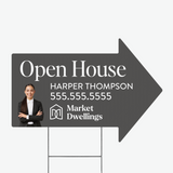 Directional Arrow Yard Sign Directional Sign Market Dwellings GREIGE 1