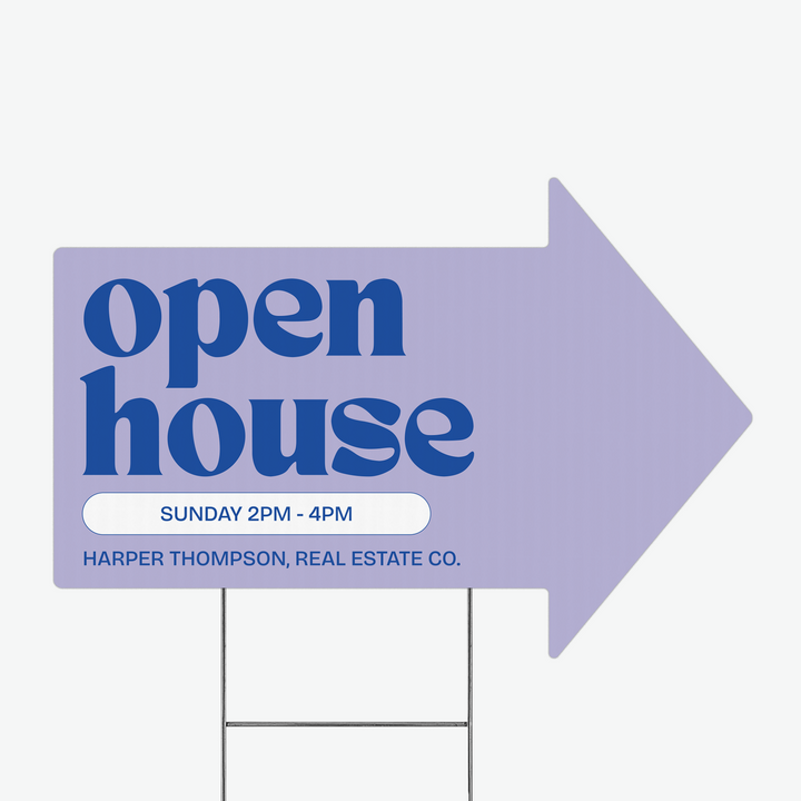 Customizable | Directional Open House Arrow Real Estate Yard Sign