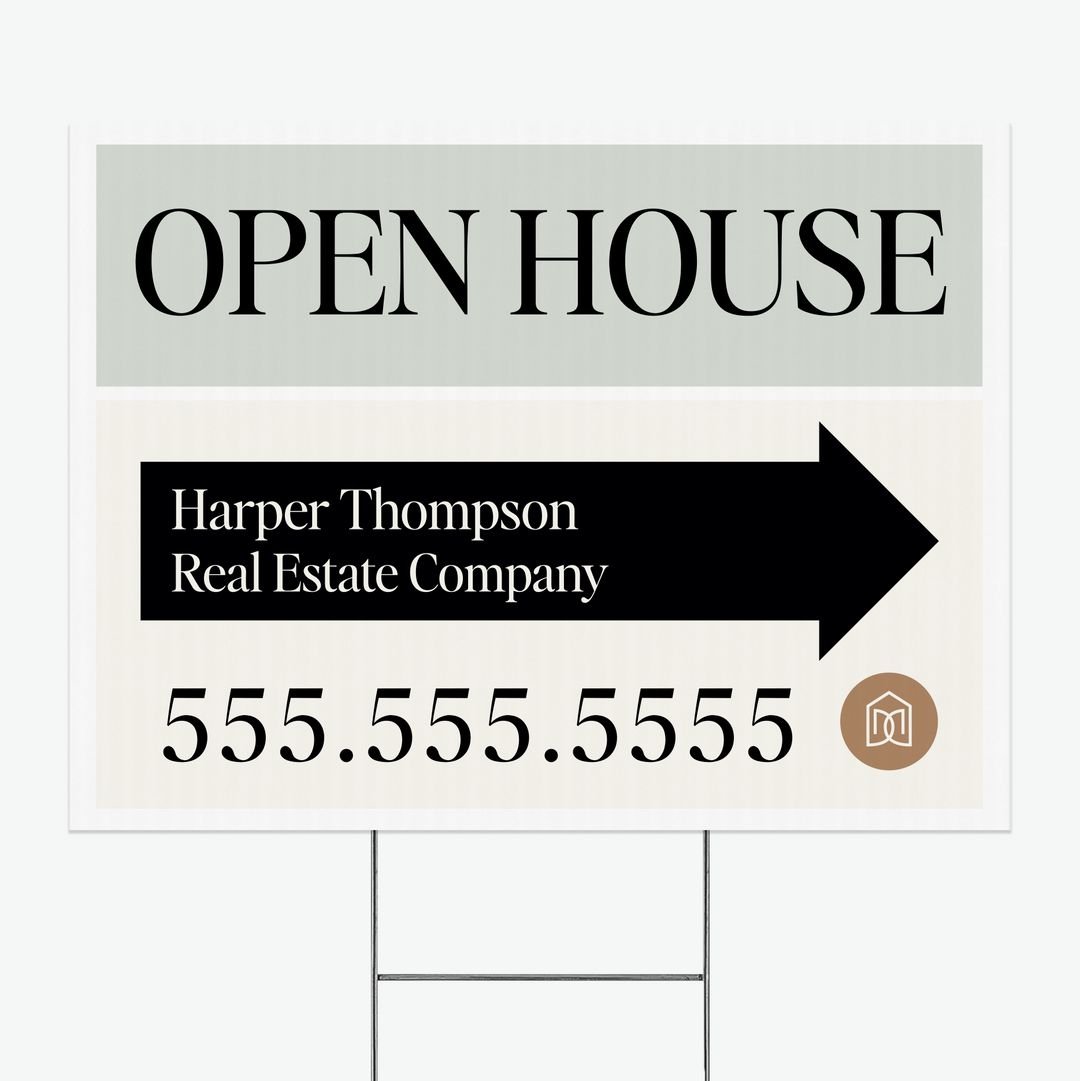 Customizable | Directional Yard Sign Yard Sign Market Dwellings OPEN HOUSE