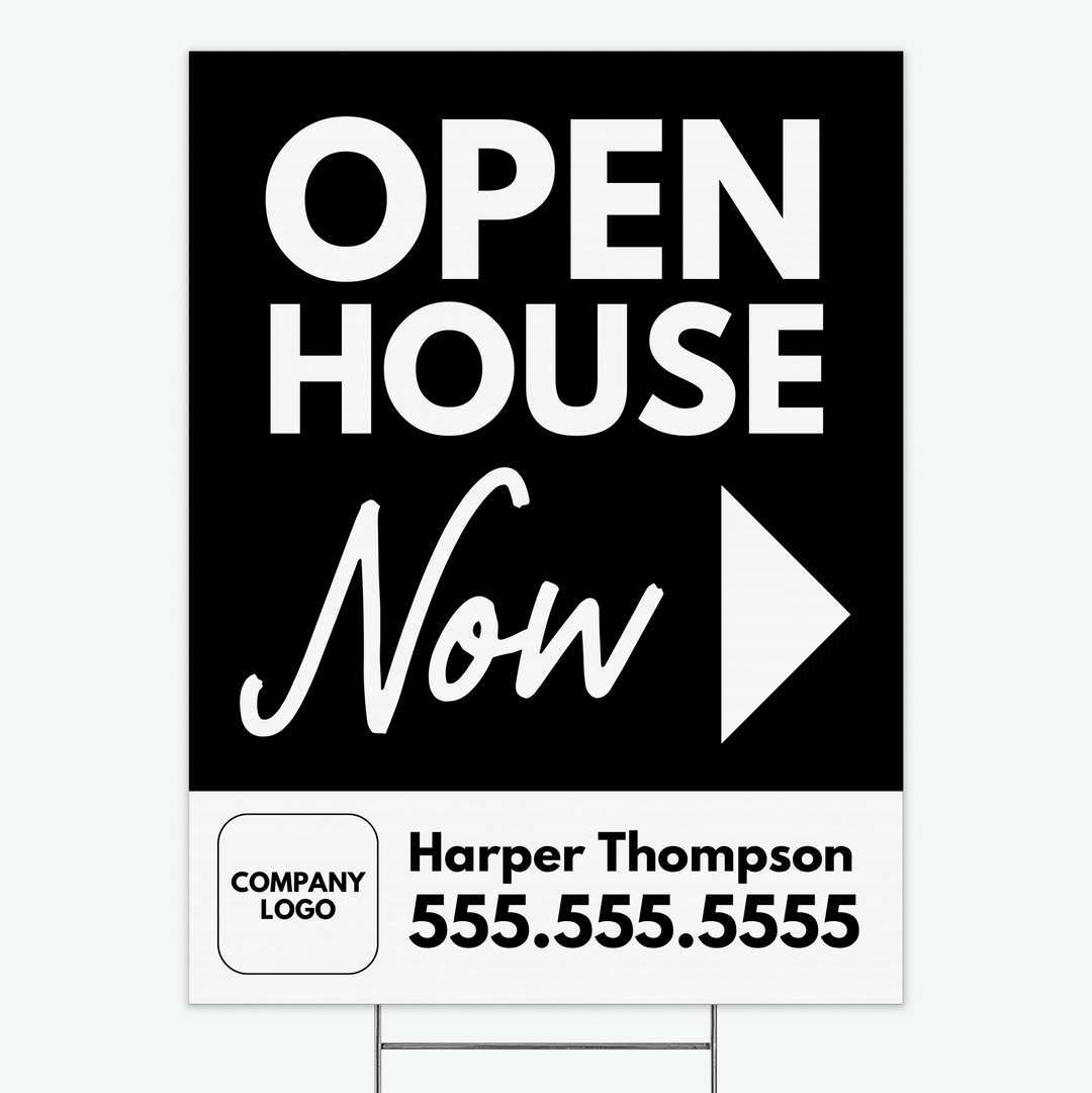 Customizable | Open House Now Real Estate Yard Sign | DSY1-V-1 Yard Sign Market Dwellings   