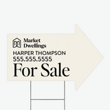 Directional Arrow Yard Sign Directional Sign Market Dwellings BEIGE 1