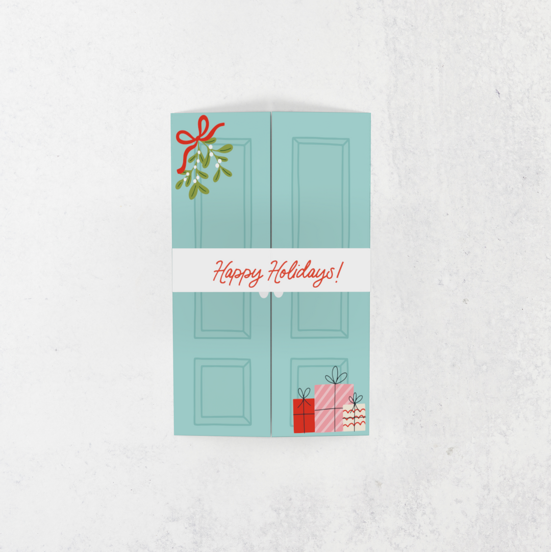Customizable | Set of Happy Holidays Greeting Cards | Envelopes Included | 9-GC008