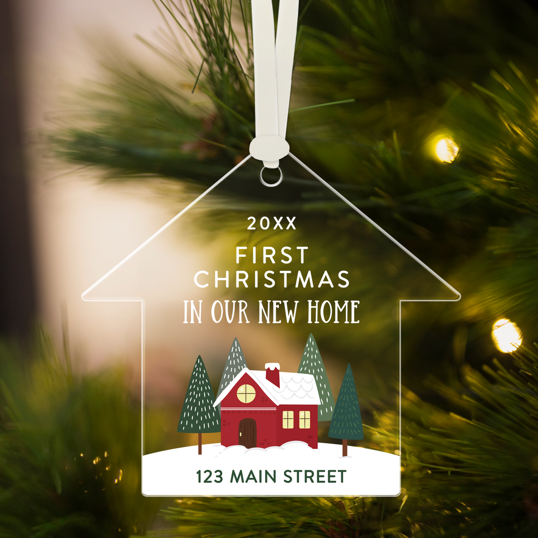 Customizable | First Christmas In Our New Home Ornaments Ornament Market Dwellings Same Customization For Each Ornament CREAM 